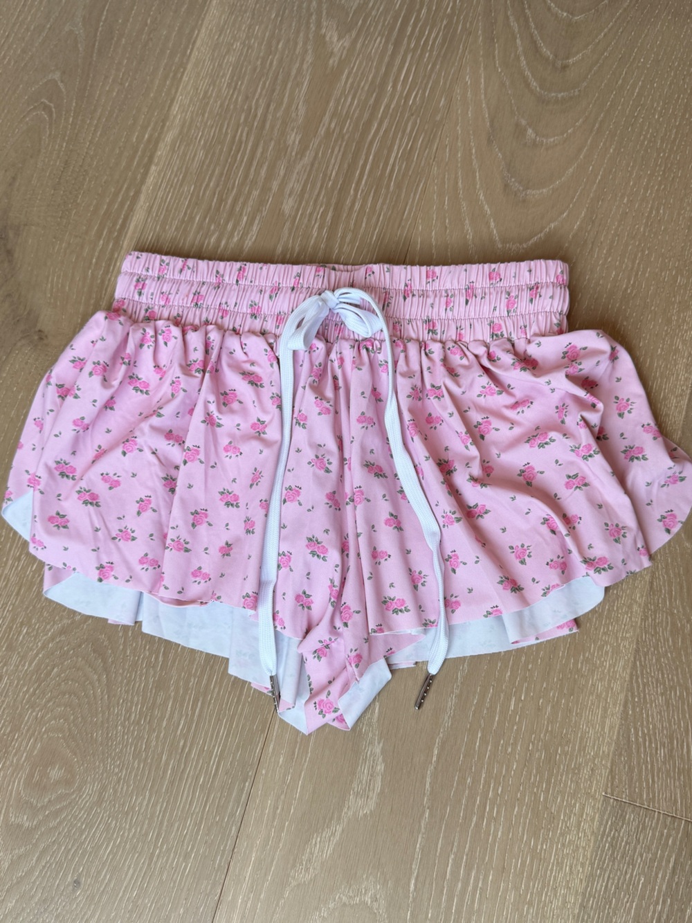 Katie J NYC Girls' Pink Floral Drawstring Shorts